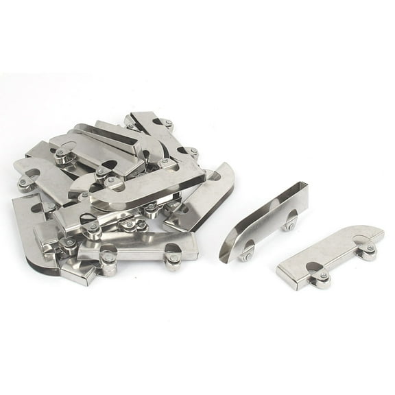 Unique Bargains Showcase Glass Sliding Door Roller Clamp Stainless Steel Wheel Pulley 20pcs