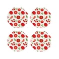 thumbnail image 2 of Disketp Fresh Red Tomato Funny Coasters,4 Pcs Leather Coasters With Holder, Perfect Housewarming Hostess Gifts,Protect Furniture From Water Marks Scratch And Damage, 2 of 9