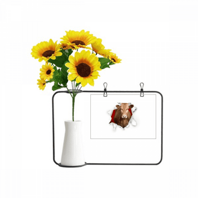 Animal Paper Break Shocks Bulls Artificial Sunflower Vases Bottle Blessing Card