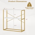 thumbnail image 3 of Costway 36” Console Table with Wooden Textured Open Shelves & Metal Frame for Hallway White, 3 of 10