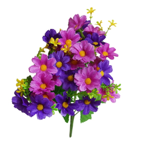 Artificial Flowers Wildflowers 28 Heads Silk Fake Bouquet for Indoor Outside Garden Decor