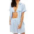 thumbnail image 1 of Frankies Bikinis Haut en Lin Lou, Bleu, Bleu, m, 1 of 4