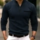 thumbnail image 3 of Gibobby Playera polo hombre Camisa masculina con cremallera de un , ropa diaria de trabajo, manga larga, cómoda, bolsillo liso, Top de ajuste Regular(Marina,G), 3 of 4