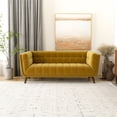 thumbnail image 2 of Tupper Mid-Century Modern Tufted Back Living Room Velvet 78" Sofa in Gold, 2 of 6