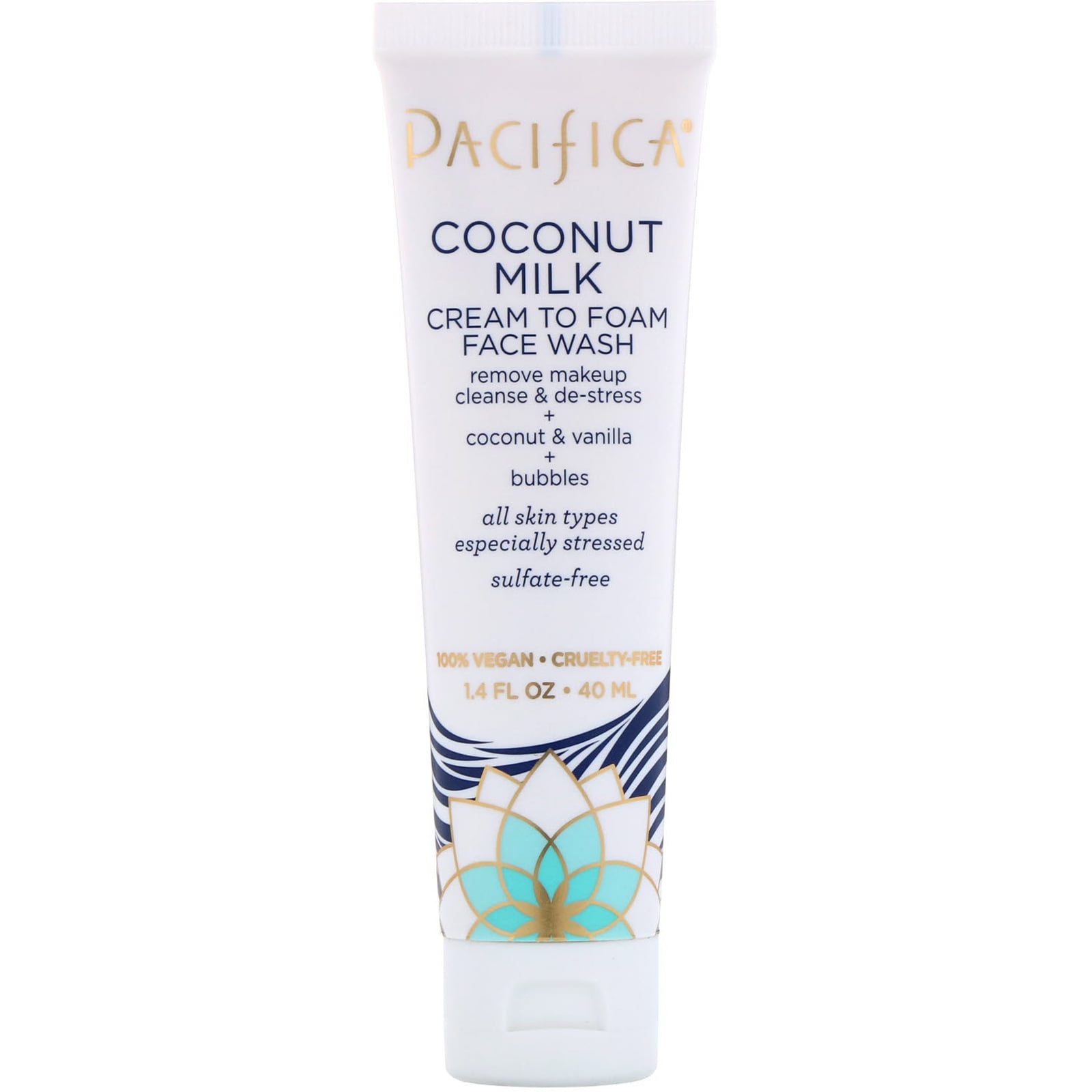 Pacifica, Coconut Milk, Cream to Foam Face Wash, 1.4 fl oz (40 ml