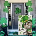 thumbnail image 2 of Shmbada St Patricks Day Cat Garden Flag Hello Lucky 12x18 Inch Double Sided for Outside Small Burlap Shamrock Clovers Holiday Yard Decoration, 2 of 7