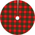 thumbnail image 1 of Falda de árbol de Navidad de 48 pulgadas, adornos navideños a cuadros de Búfalo, rojo, verde y dorado, para fiestas, interiores y exteriores, 1 of 4