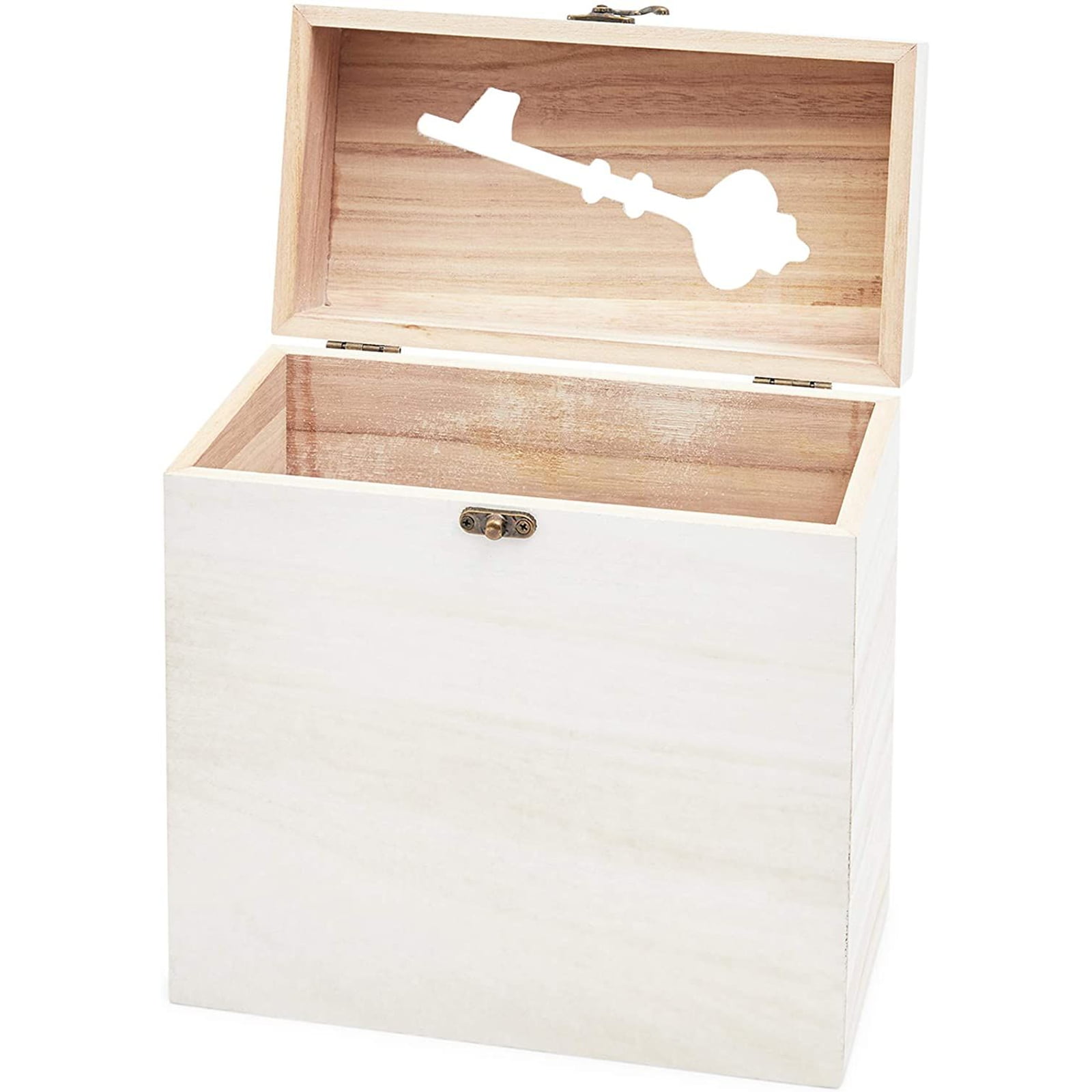 Mr&Mrs Wedding Card Post Wooden Box Collection Craft Gift Lockable Cube Case Lid 