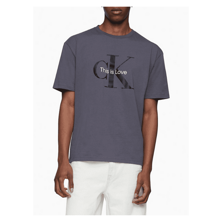 Calvin Klein Pride Relaxed Fit Monogram Logo Crewneck T-Shirt,Forged  Iron,XL 