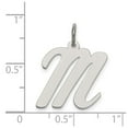 thumbnail image 2 of 925 Sterling Silver Solid Polished Large Script Intial M Charm 21x11mm Wide Pendant Necklace for Women, 2 of 2