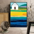 thumbnail image 4 of IDEA4WALL Framed Canvas Wall Art Minimalist Abstract House Painting Prints for Modern Home Decoration Ready to Hang - 16x24 inches, 4 of 4