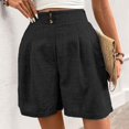 thumbnail image 4 of Shorts High Waisted Pleated Lightweight Casual Summer Trendy 2026 Work Trouser Shorts with Pockets Black XL, 4 of 6