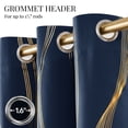 thumbnail image 6 of ZOPZO Blackout Curtains 42W x 63L Inch, Navy Blue Thermal Insulated Room Darkening Drapes with Golden Wave Print for Bedroom, 6 of 6