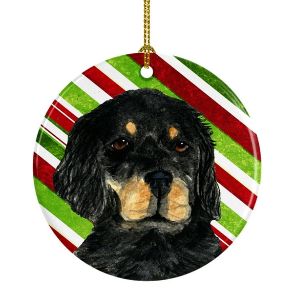 Carolines Treasures SS4584-CO1 Gordon Setter Candy Cane Holiday Christmas Ceramic Ornament 3 in multicolor
