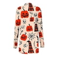thumbnail image 5 of Fengactive Womens Halloween Cardigan Open Front Long Sleeve Duster Coat All Over Print Pattern Loose Fit Fall Wear, 5 of 7