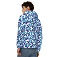 thumbnail image 4 of Goofa Blue Butterflies Pattern Mens Full-zip Hoodie, Zip-up Pullover Hooded Sweatshirt, Kangaroo Pocket Hoodie Ideal for Daily Wear, Travel, and Home-X-Large, 4 of 5