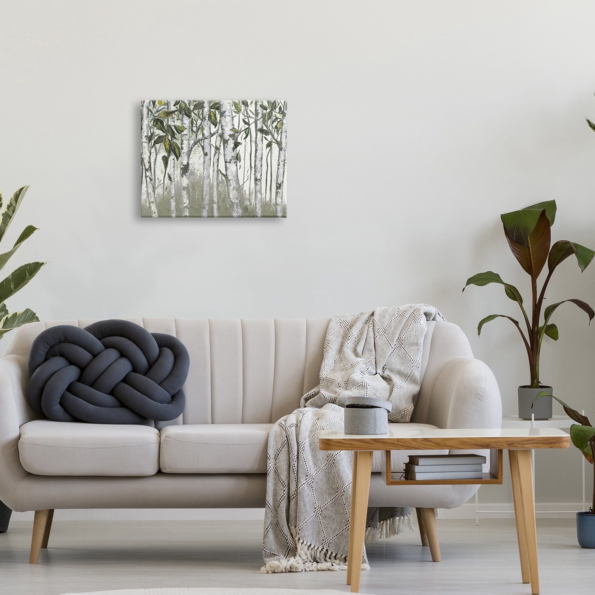 Stupell Industries Birch Trunk Foliage Patterned Wood Log Forest,48 x 36, Design by Patricia Pinto