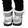 The Queen's Treasures 18 Inch Doll Clothes Accessories, Sivler Sparkle Winter Lace Up Boots + Authentic Shoe Box, Compatible with American Girl Dolls