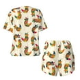 thumbnail image 5 of Naloa Boho Chicken Women's Short-Sleeved Pajama Set, Loungewear, Summer pajamas, Breathable Cozy - Large, 5 of 9