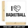 thumbnail image 2 of I Love Basketball Heart Shaped Ball Sports Self-Inking Rubber Stamp Ink Stamper - Brown Ink - Small 1 Inch, 2 of 7
