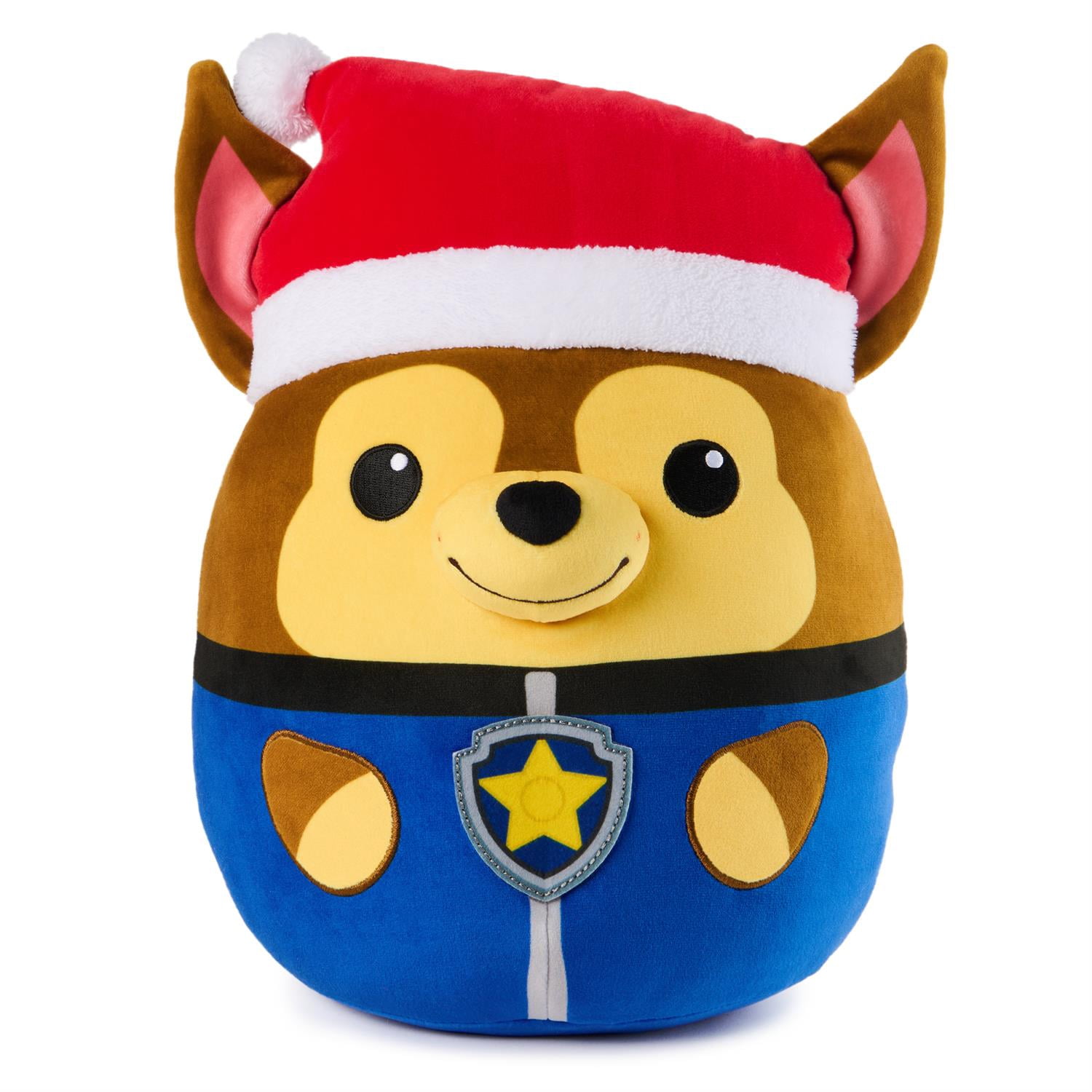 Paw Patrol Plush Bundle of 2, 6 inch Chase and 12 inch Winter Santa Chase Squish