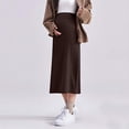 thumbnail image 2 of Hxshgdsn Maternity Skirt For Women High Waisted Stretchy Knitting Pregnancy Midi Long Skirts Casual Outfit Coffee L, 2 of 5