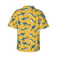 thumbnail image 3 of Uemuo Shark Print Printed Regular Fit Short Sleeve Casual Hawaiian Shirt for Men,Aloha shirt,Tropical shirt,Floral print shirt,Vacation Beach shirt-, 3 of 9