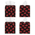 thumbnail image 2 of Balery Sexy Red Lips Kiss Porta Pañuelos de Cuero con Estampado – Funda Moderna Cuadrada para Caja de Pañuelos, Dispensador 5x5x5'', 2 of 7