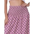 thumbnail image 5 of INSPIRE CHIC Women's Summer Skirt Casual Smocked Waist Flowy Floral Maxi Skirts M Purple Floral, 5 of 6