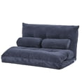 thumbnail image 2 of Sofa Bed Floor Cute Futons Sets with 2 Pillows, Comfortable Lazy Sofa Adjustable Folding Futon Sofa, Reading Gaming Lounge Sofa for Living Room Small Spaces Apartment, Antique Navy, 2 of 7