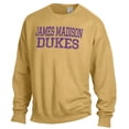thumbnail image 2 of Men's ComfortWash Gold James Madison Dukes Stack Garment Dyed Crewneck Pullover Sweatshirt, 2 of 3