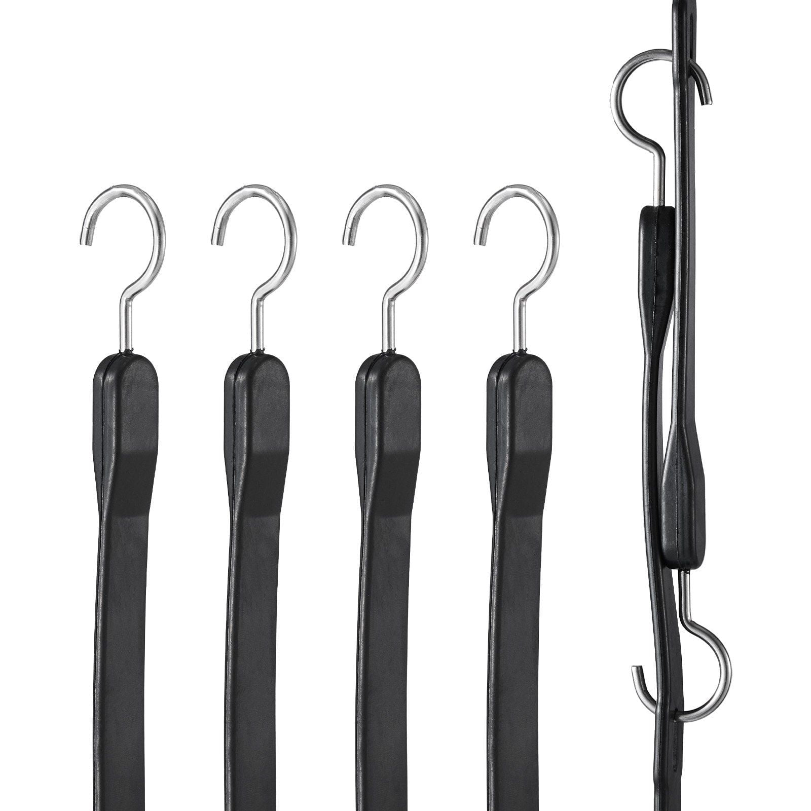 4-Piece Flat Bungee Cord Set – 20 mm Heavy Duty Elastic Straps with S-Hooks, 40-Inch Length – Secure Tie-Down Straps for Cargo, Truck, and Storage (Black)