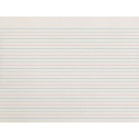 Zaner-Bloser Dotted Midline Newsprint Paper - 500 Sheets -Ruled White