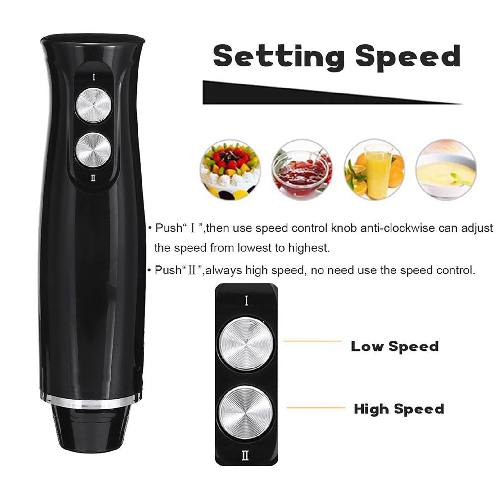Suodoka 4‑in‑1 Handheld Food Processor & Blender – 2‑Speed High‑Power Motor, Low‑Noise, Portable Stick Design for Baby Food, Egg Mixing, Juicing & Milkshakes