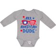 thumbnail image 3 of Inktastic 4th of July All American Dude with Red and Blue Glasses Boys Long Sleeve Baby Bodysuit, 3 of 5