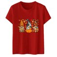 thumbnail image 4 of Women's Casual Pumpkin Print T Shirt Short Sleeve Crewneck Loose Fit Tee for Everyday, 4 of 6