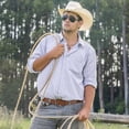thumbnail image 6 of Wrangler Leather Belts for Men Adult, Casual Everyday Men's Belts for Jeans & Khakis, Fathers Day Gifts, Light Brown, 44, 6 of 7
