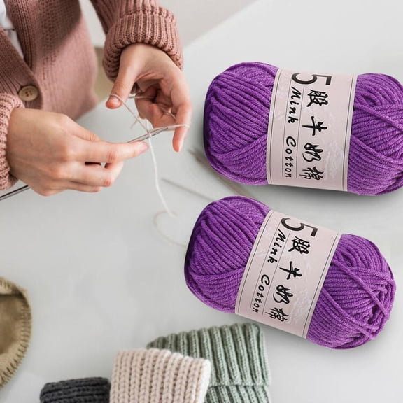 Outoloxit 5-Ply Milk Cotton Crochet Yarn for DIY Knitting, Baby Clothes, Dolls, and Crafts - Soft, Durable, 50g Ball, 325m Length