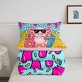 thumbnail image 5 of Manfei Colorful Axolotl Queen Comforter Set,Cartoon Amphibian Comforter Sets Queen,Pink Reversible,3 Pieces,1 Comforter and 2 Pillowcases, 5 of 7