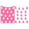 thumbnail image 4 of JeashCHAT Halloween Blanket Cute Ghost Pink Throw Blanket for Teens Girls Ultra Soft Flannel Blanket, Machine Washable, 50"x60", 4 of 9