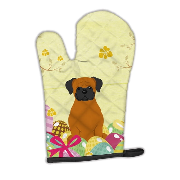 Carolines Treasures BB6115OVMT Easter Eggs Fawn Boxer Oven Mitt Large multicolor