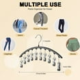 thumbnail image 3 of 1pc Curved Metal Yoga Pants Hanger with 10 Clothespins - Space Saving Closet Organizer, 3 of 3