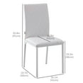 thumbnail image 3 of HOMCOM Dining Chairs Set of 4, Upholstered Faux Leather Accent Chairs, 3 of 10