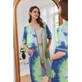thumbnail image 3 of Chubasquero Robe Ekouaer para mujer, manga corta, con cremallera, color azul, 3 of 6