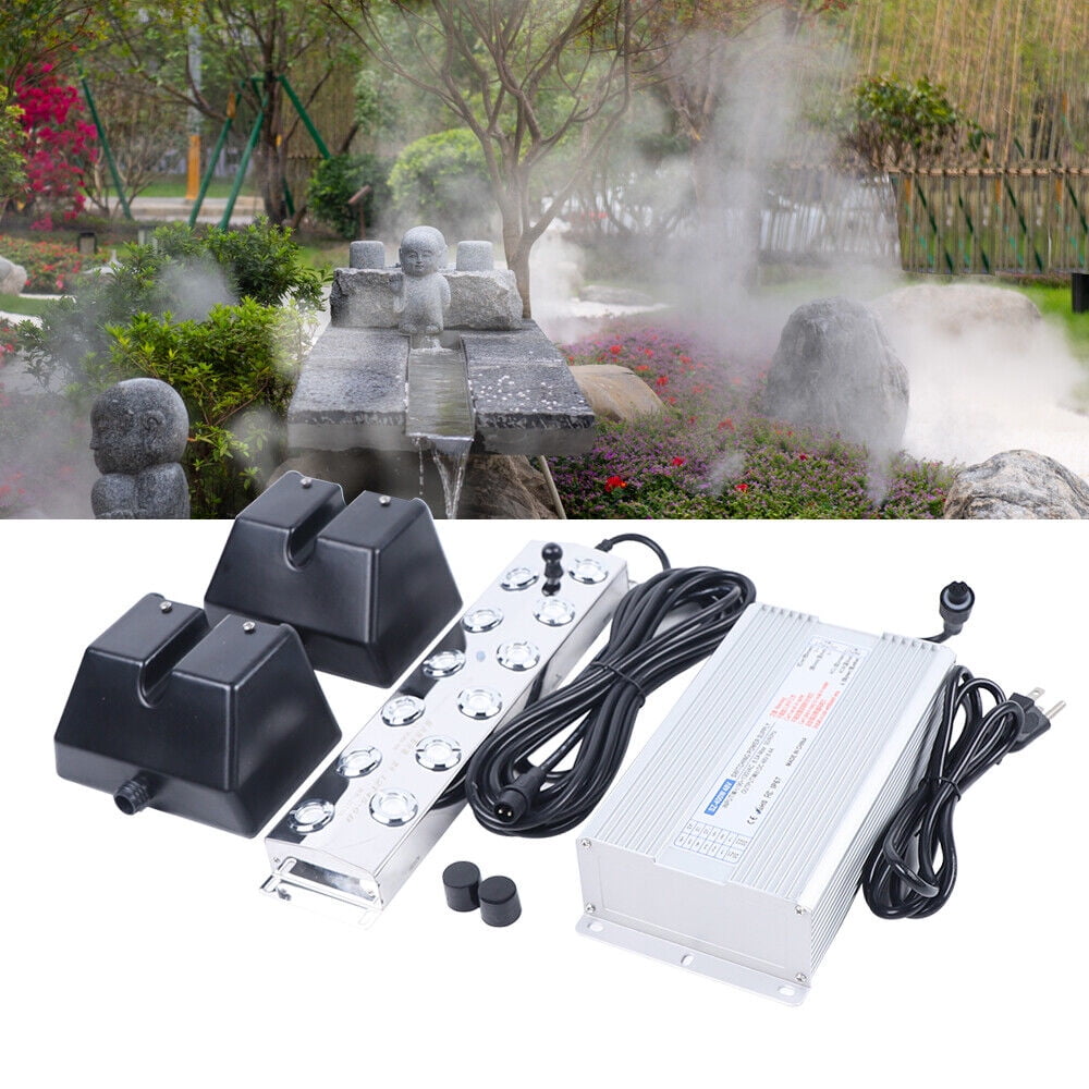 Atomizer Waterproof 12-Head Ultrasonic Mist Maker Pond Fogger Mister Machine with 2 Buoys, 110V