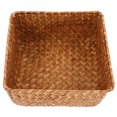 thumbnail image 2 of Rectangular Seagrass Storage Basket Khaki 1Set 7.1x7.1x3.5in, 2 of 8