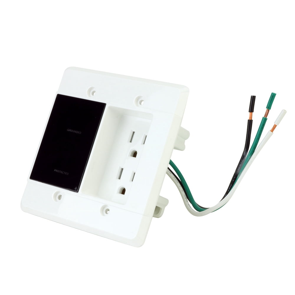 Element-Hz Power Series In-Wall Surge Protector w/ Recessed Dual Outlet, 1080 Joules