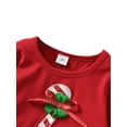 thumbnail image 3 of Qiylii 2Pcs Toddler Christmas Outfits, Candy Cane Flare Long Sleeve Tops+Flare Pants, 3 of 9