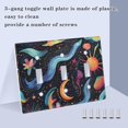 thumbnail image 3 of Yayeee Toggle Light Switch Wall Plate 3-Gang 6.37"x4.48" Decorative Outlet Cover, Zodiac Stars, 3 of 7