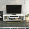 thumbnail image 5 of Asal 47" Modern Metal Wood TV Stand for 55 inch TV White Gold, 5 of 5